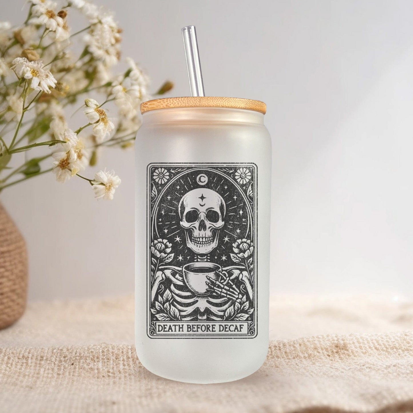 Mijn winkel Magische tarot witglazen bekers met rietje - diverse varianten