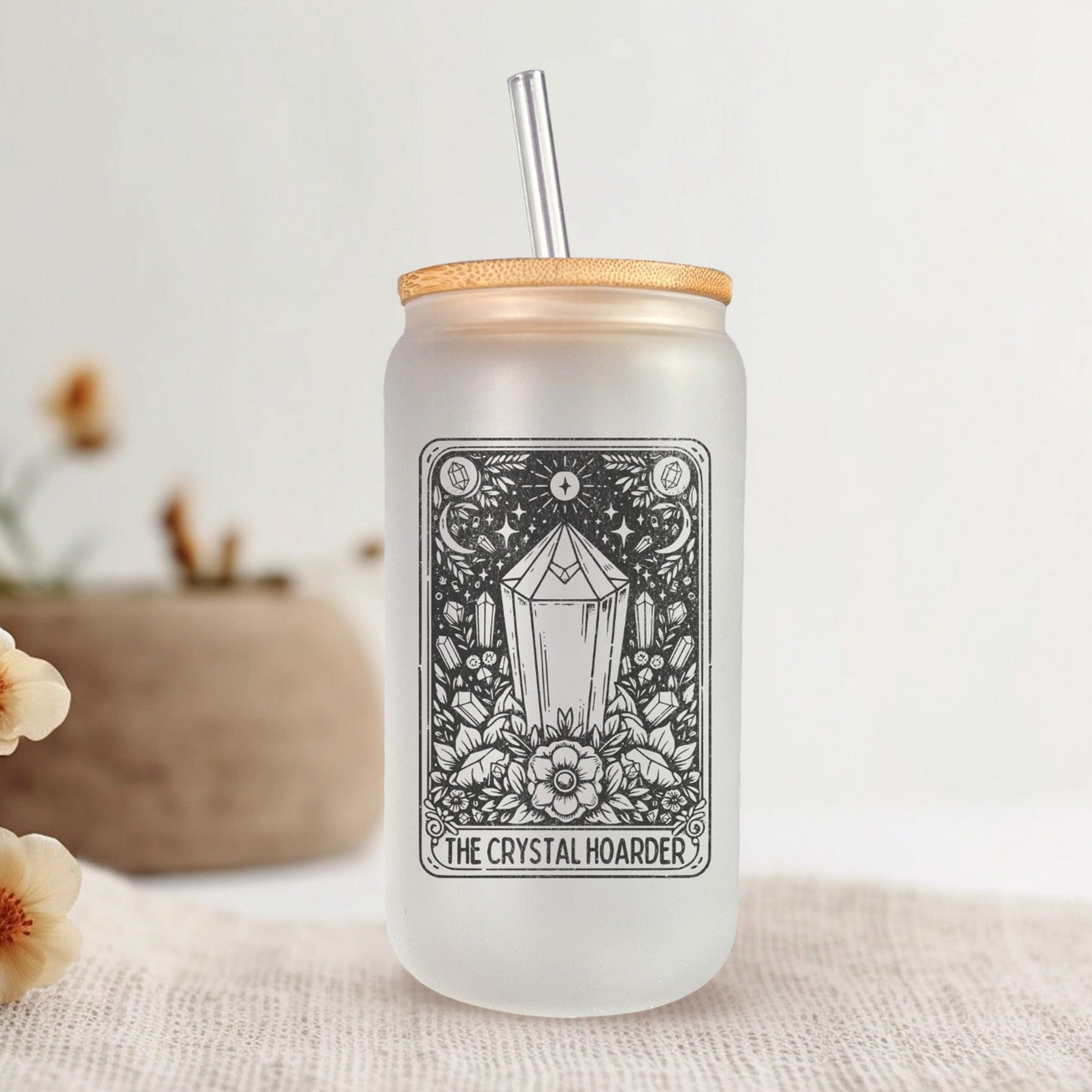 Mijn winkel Magische tarot witglazen bekers met rietje - diverse varianten