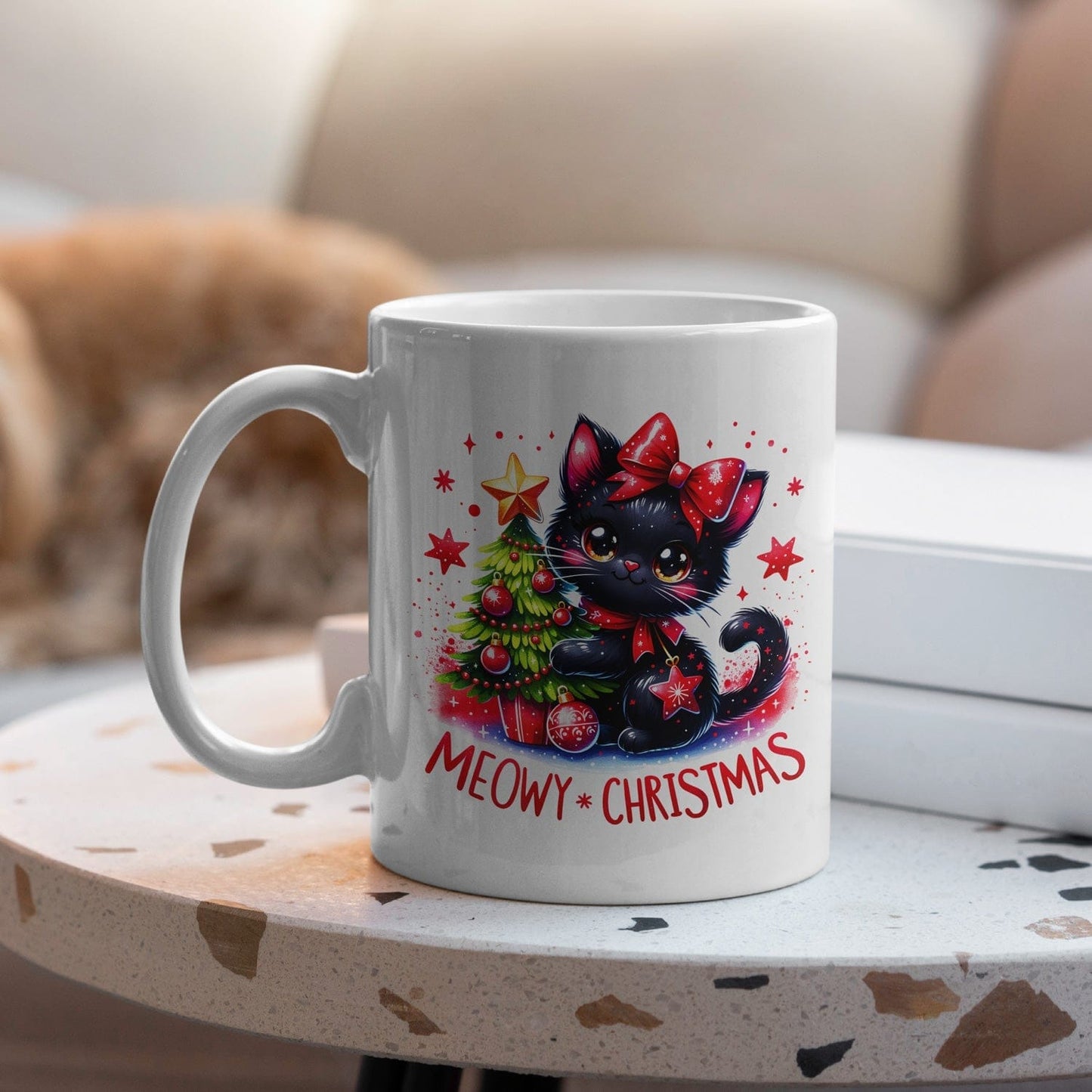 Mijn winkel Meowy Christmas Mok 325ml – Kerst Koffiemok met Katten Illustratie