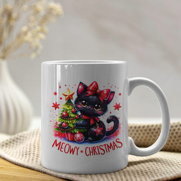 Mijn winkel Meowy Christmas Mok 325ml – Kerst Koffiemok met Katten Illustratie