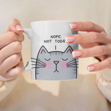 Mijn winkel Nope, not today katten mok - drie kleuren