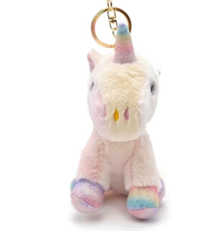 Mijn winkel Pluche Eenhoorn Sleutelhanger 12 cm in Regenboogkleuren