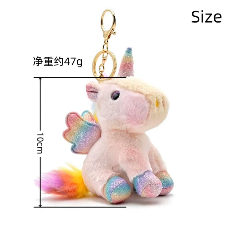 Mijn winkel Pluche Eenhoorn Sleutelhanger 12 cm in Regenboogkleuren