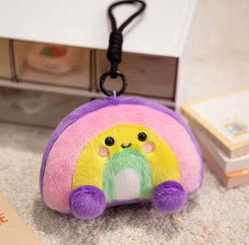 Mijn winkel Regenboog Kawaii Pluche Sleutelhanger – Hart, Regenboog of Wolk (12 cm) – Tas Accessoire