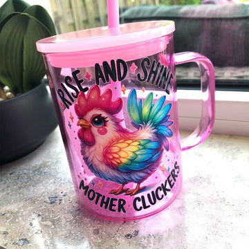 Mijn winkel Rise and Shine Mothercluckers glazen mok 450ml