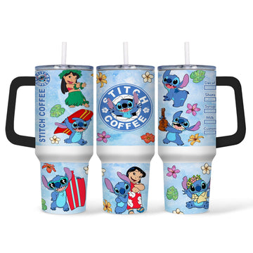 Mijn winkel Stitch 40oz Tumbler met Rietje – Grote Schattige Drinkbeker