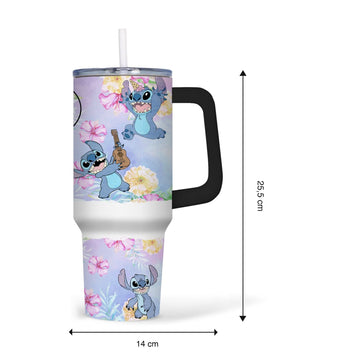 Mijn winkel Stitch Tumbler 40oz met Rietje – Thermosbeker met Cartoon Design