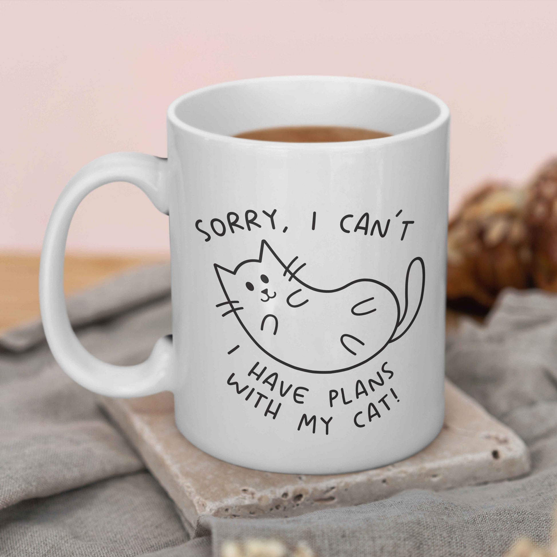 Mijn winkel Wit I have plans with my cat mok – De perfecte mok voor kattenliefhebbers