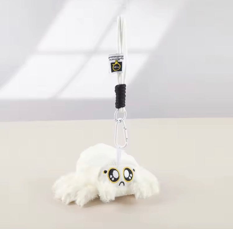 Mijn winkel Wit Kawaii Spin Sleutelhanger – Pluche Knuffel Sleutelhanger 16cm