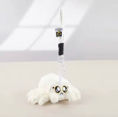 Mijn winkel Wit Kawaii Spin Sleutelhanger – Pluche Knuffel Sleutelhanger 16cm