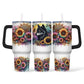 Mijn winkel Wolf met Zonnebloemen 40oz Tumbler – Geïsoleerde Beker met Rietje