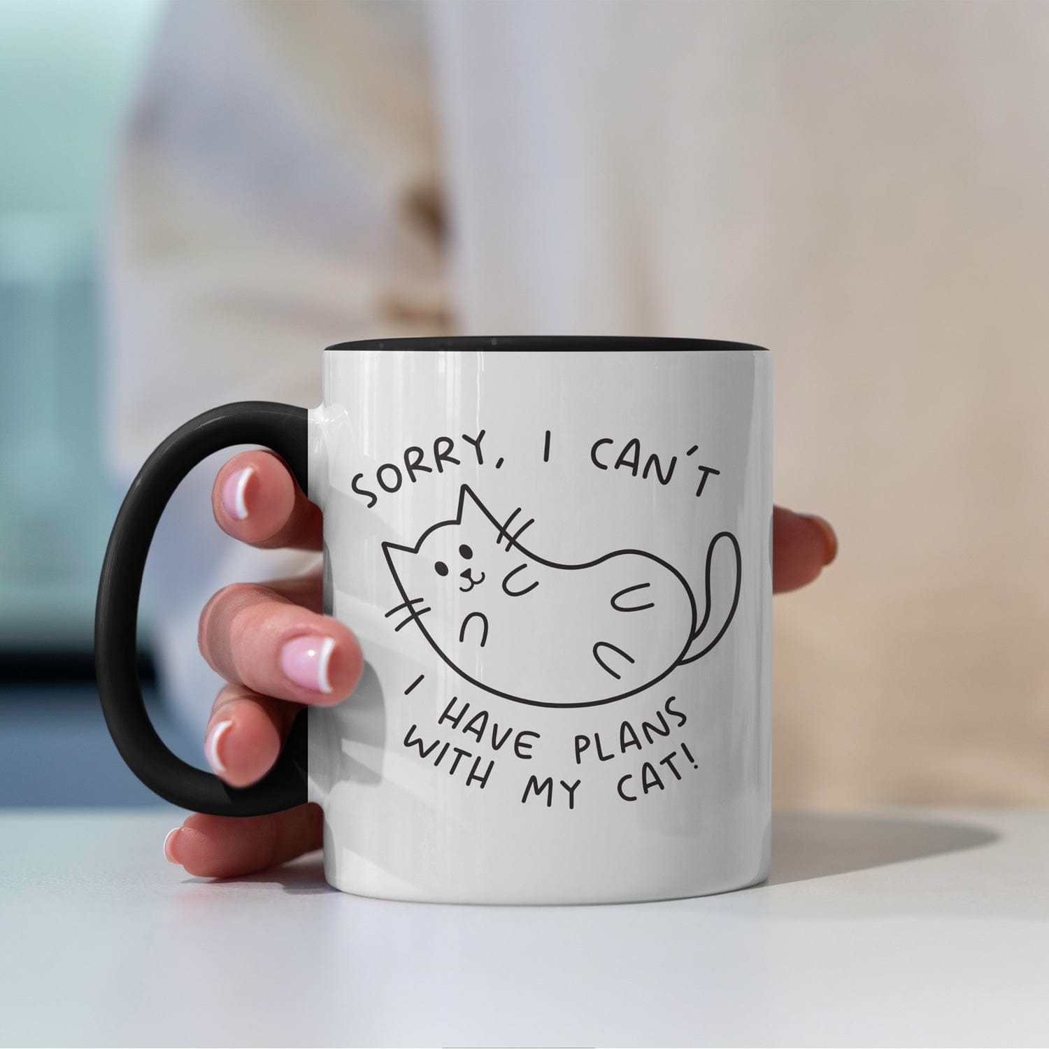 Mijn winkel Zwart I have plans with my cat mok – De perfecte mok voor kattenliefhebbers