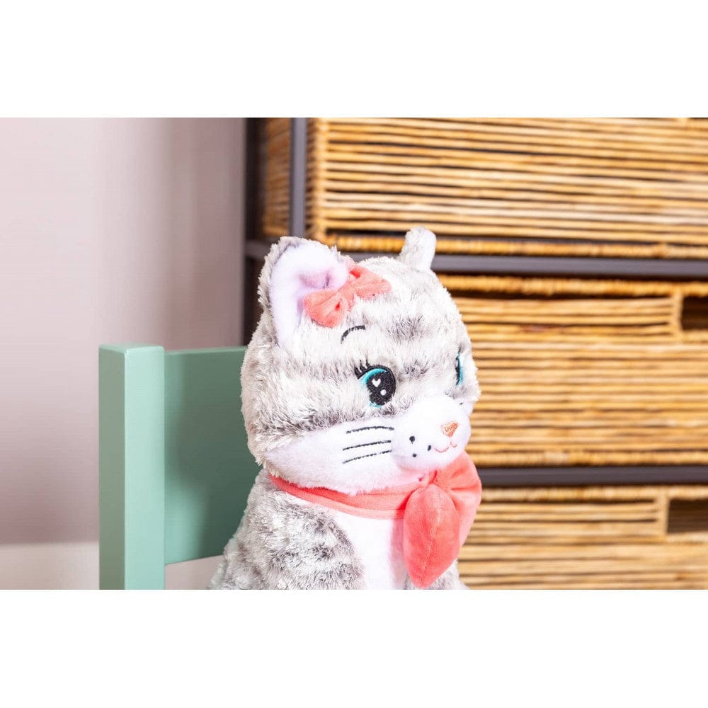 Moustache Knuffel Nachtlampje Kat 28 cm – Lichtgevende en Muzikale Kitten – Zachte Pluche Knuffel met Muziek en Lampje