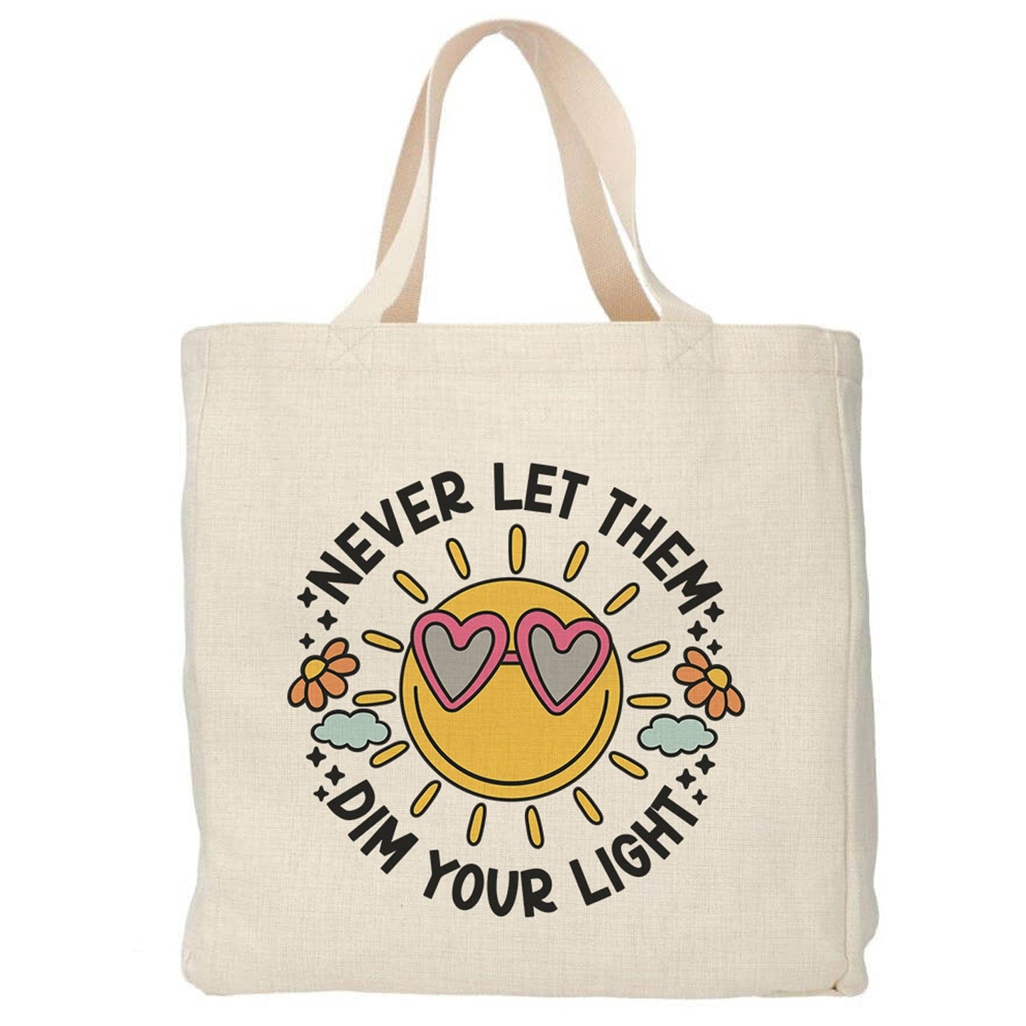 Never let them dim your light tote bag - Boodschappentas 38 x48 cm - Polylinnen