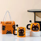 Oranje Katten Koffiemok – Schattig Zwart Kattenkopje