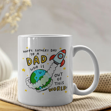Papa Is Niet Van Deze Wereld Mok 🚀☕