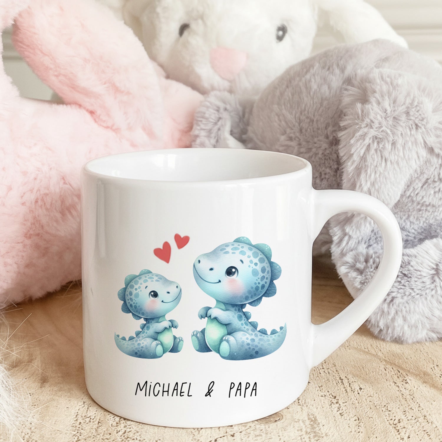 Gepersonaliseerde Dino Mokken Set – Voor Ouder & Kind 💚 Creasowl