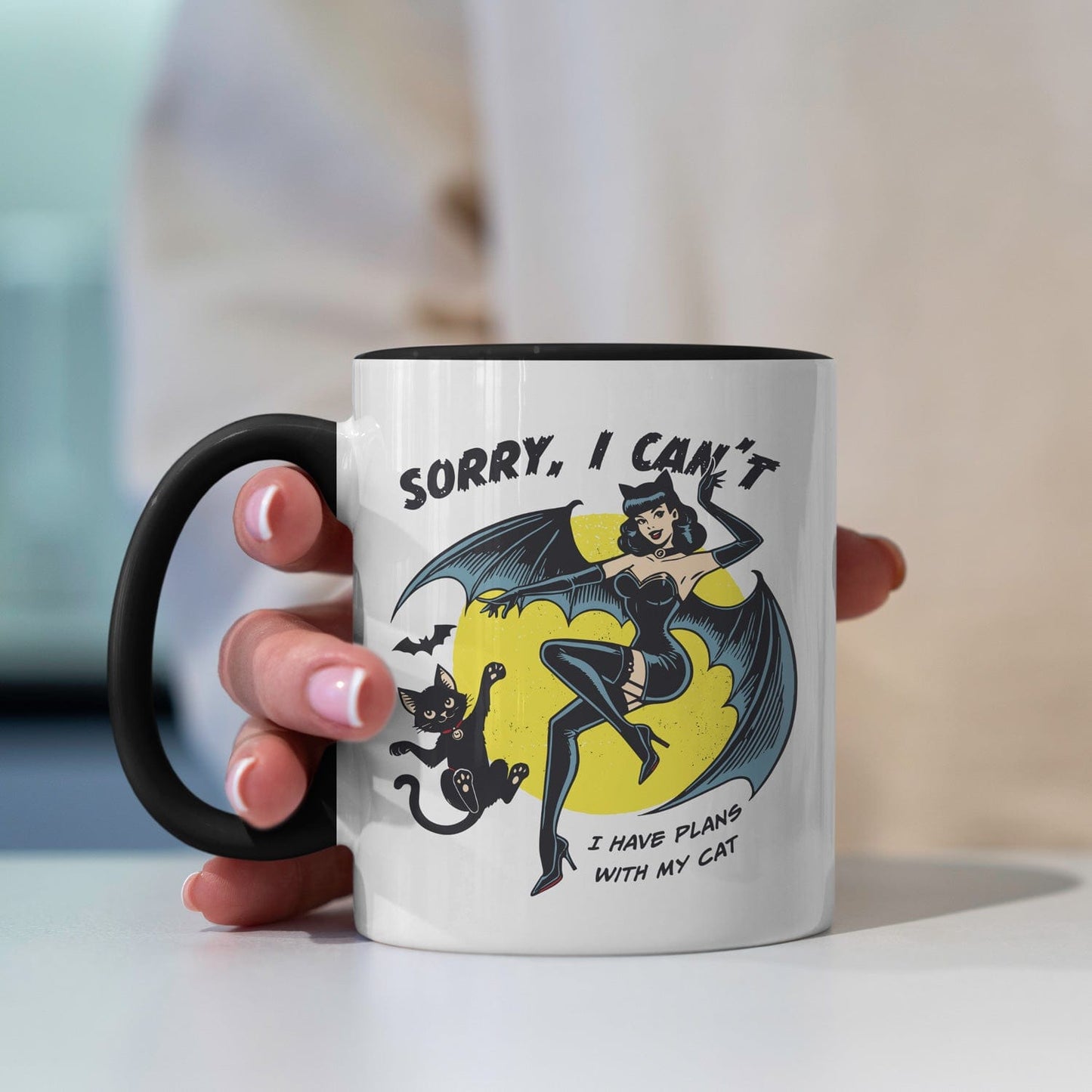 Plans with my cat heks koffiemok met spreuk