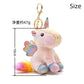 Pluche Eenhoorn Sleutelhanger 12 cm in Regenboogkleuren