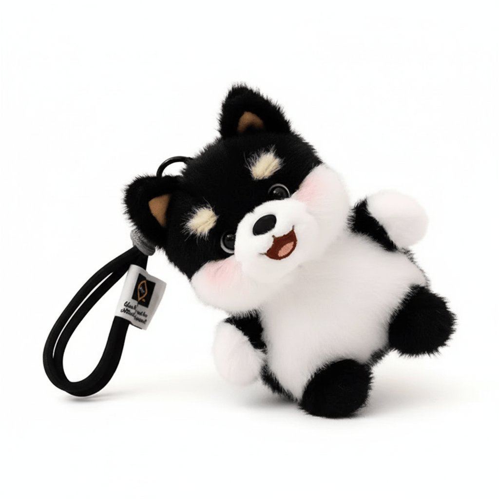 Puppy Hond Tashanger 15 cm – Schnauzer Husky Corgi Shiba Inu – Kawaii Knuffel Sleutelhanger & Rugzak Accessoire