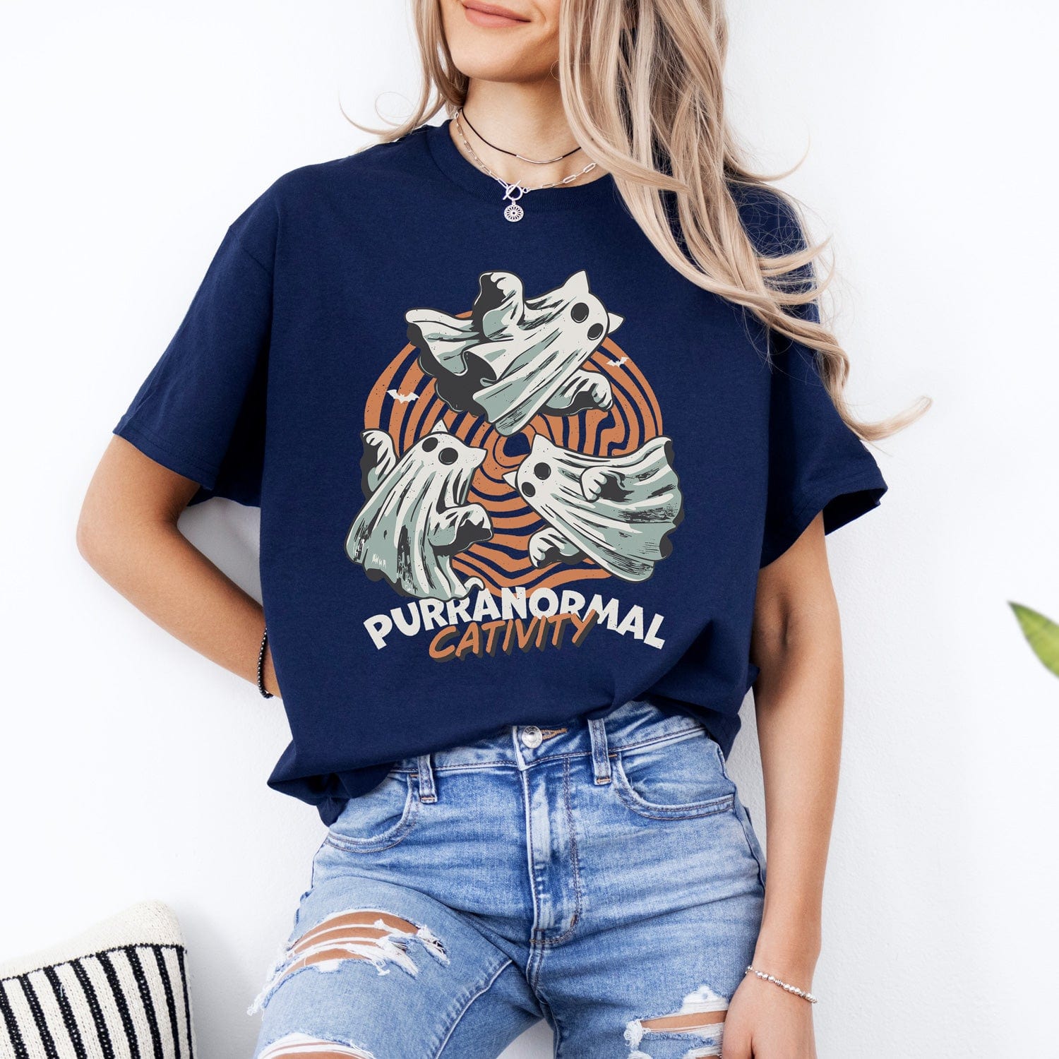 Purranormal Cativity – Grappig Katten Shirt met Spooky Twist