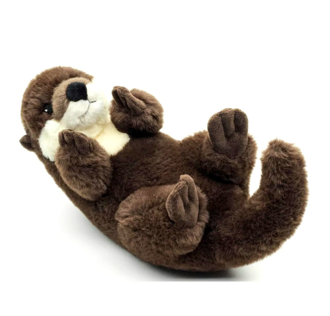 Uni-Toys Eco-Line Otter Knuffel 26 cm – Backswimmer Pluche Otter – 100% Gerecycled Materiaal – Bos- en Waterdier Knuffel – Duurzaam Cadeau Creasowl