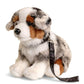 Australian Shepherd Puppy Knuffel Zittend met Riem 22 cm – Superzachte Pluche Hond – Schattige Puppy Knuffel – Huisdier Cuddly Toy – Cadeau voor Kinderen Creasowl