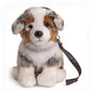 Australian Shepherd Puppy Knuffel Zittend met Riem 22 cm – Superzachte Pluche Hond – Schattige Puppy Knuffel – Huisdier Cuddly Toy – Cadeau voor Kinderen Creasowl