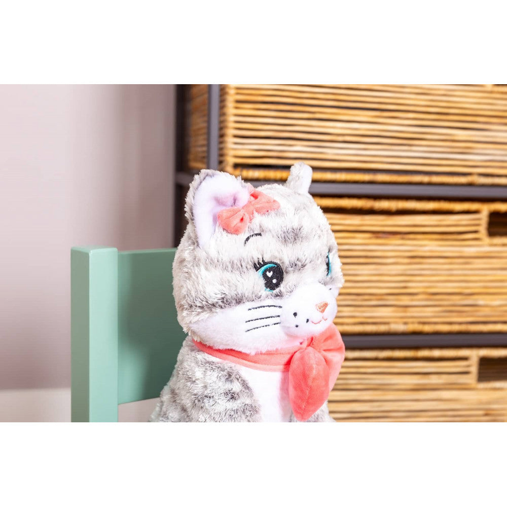 Moustache Knuffel Nachtlampje Kat 28 cm – Lichtgevende en Muzikale Kitten – Zachte Pluche Knuffel met Muziek en Lampje Creasowl
