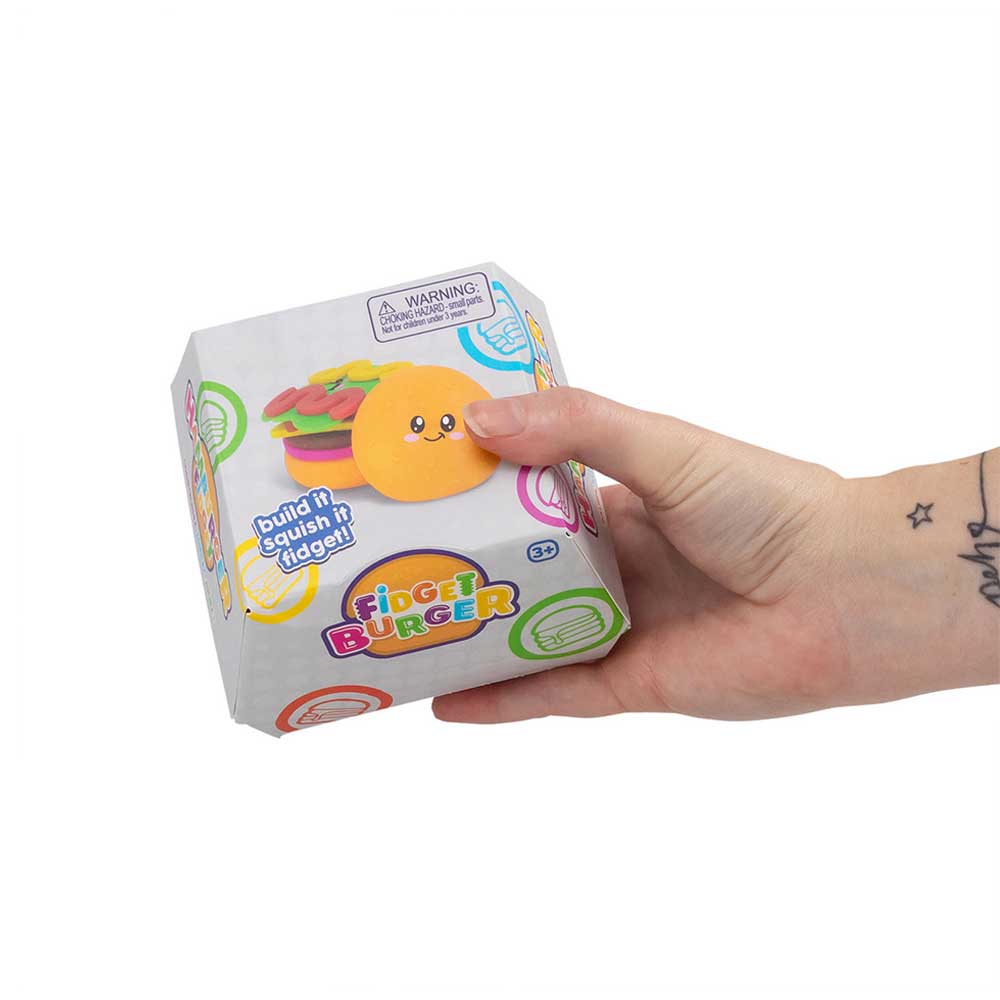 Fidget Burger Speeltje – Sensorisch Friemelspeelgoed met Brood, Kaas en Sla – Stressverlagend Fidget Toy Creasowl