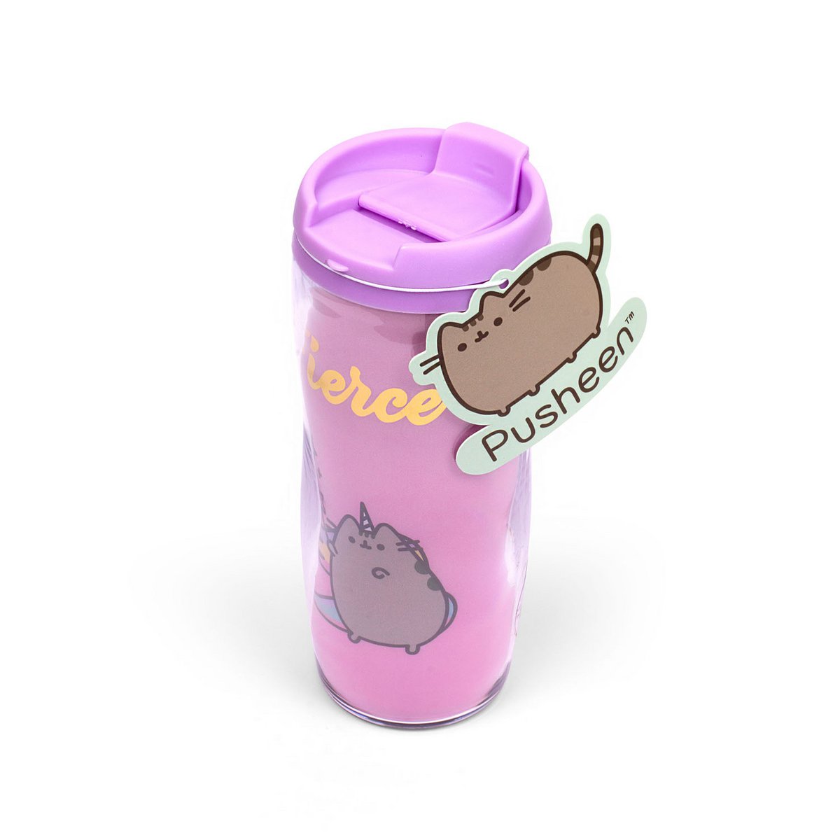 Pusheen Travel - Drinkbeker "FIERCE" met drinkdop Creasowl