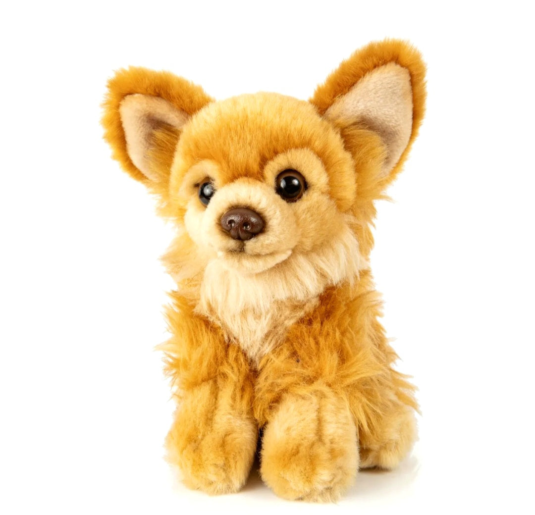 Chihuahua Knuffel Zittend Bruin 18 cm – Superzachte Pluche Hond – Schattige Huisdier Knuffel – Cuddly Toy – Cadeau voor Kinderen en Hondenliefhebbers Creasowl