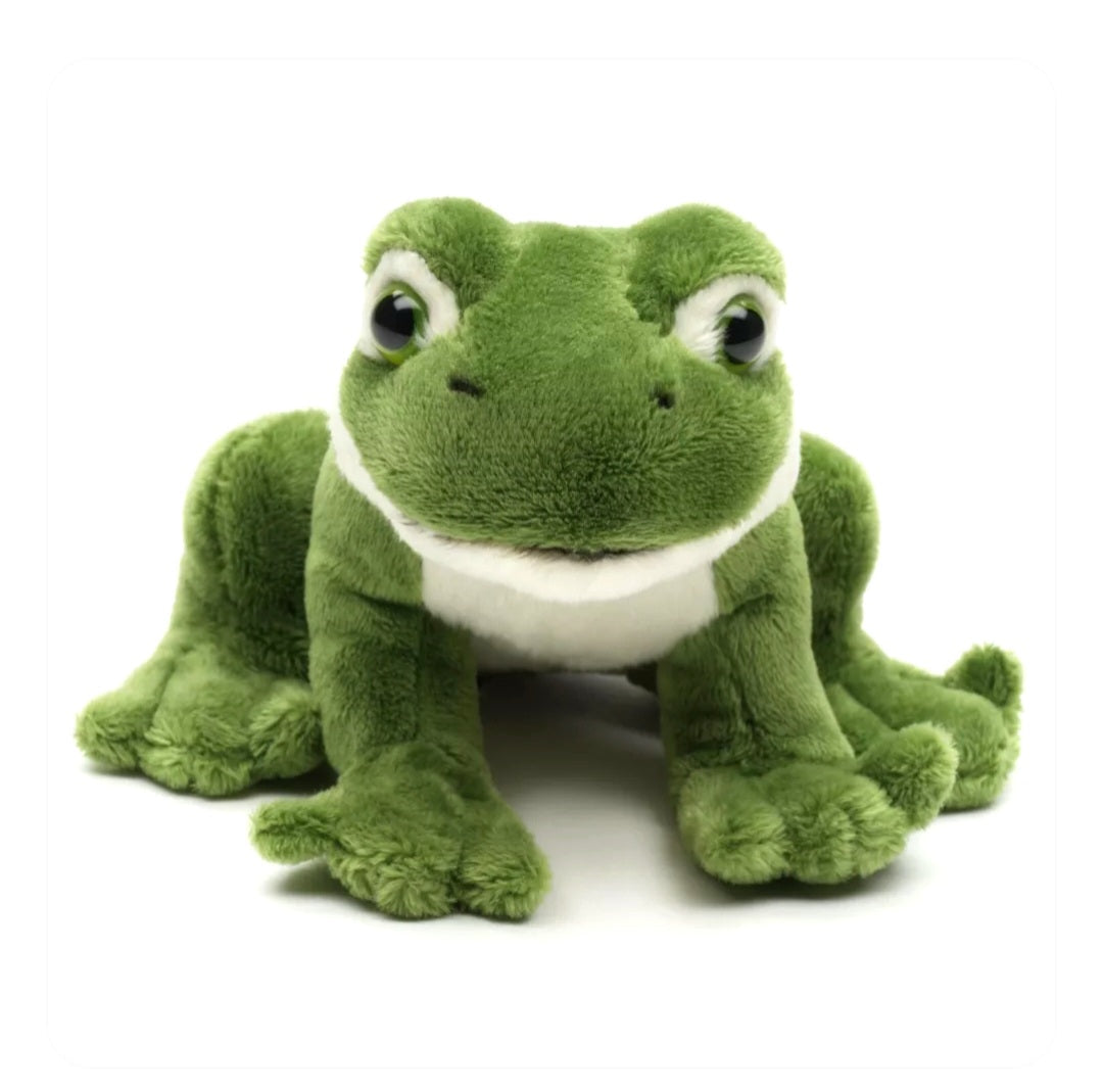 Zittende Kikker Knuffel 13 cm met Kwaakgeluid – Superzachte Pluche Kikker – Bos- en Waterdier Knuffel – Cadeau voor Kinderen Creasowl