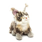 Maine Coon Kat Knuffel Zittend Grijs 27 cm – Superzachte Pluche Kat – Realistische Kitten Knuffel – Huisdier Knuffel – Cadeau voor Kattenliefhebbers Creasowl