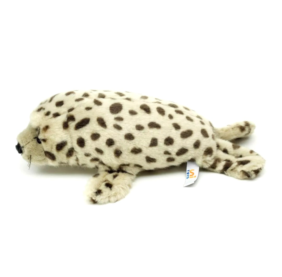 Zeehond Knuffel Grijs Gespikkeld 32 cm – Superzachte Pluche Zeehond – Knuffeldier – Cadeau voor Kinderen en Volwassenen Creasowl