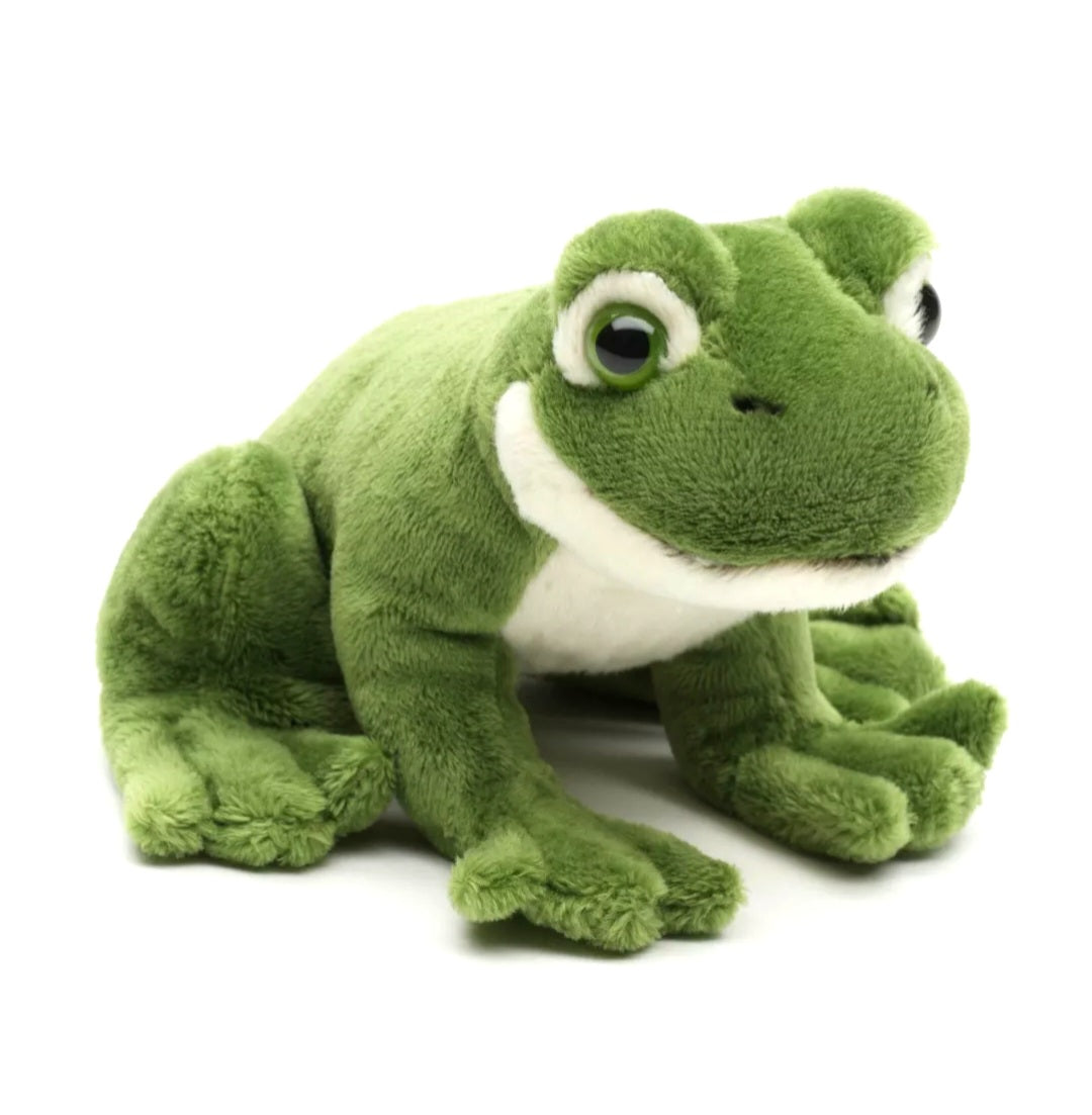 Zittende Kikker Knuffel 13 cm met Kwaakgeluid – Superzachte Pluche Kikker – Bos- en Waterdier Knuffel – Cadeau voor Kinderen Creasowl