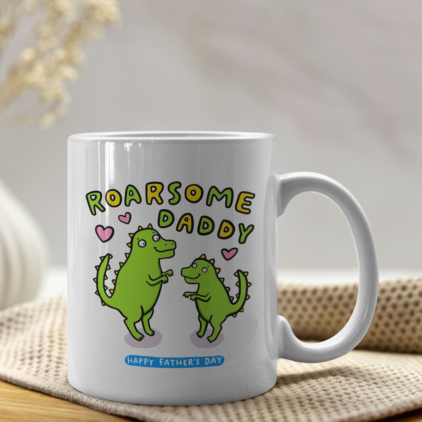 Roarsome Papa Mok met Dino Illustraties – Vaderdag Cadeau