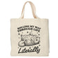 Rolling my way through life, literally tote bag - Boodschappentas 38 x48 cm - Polylinnen