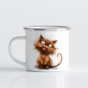 Emaille Mok Kat 350ml – Vintage Camping Mok met Katten print - Diverse varianten Creasowl