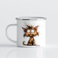 Emaille Mok Kat 350ml – Vintage Camping Mok met Katten print - Diverse varianten Creasowl