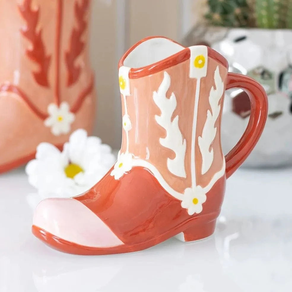 Roze Cowboylaars Mok – Pink Cowboy Boot Shaped Mug