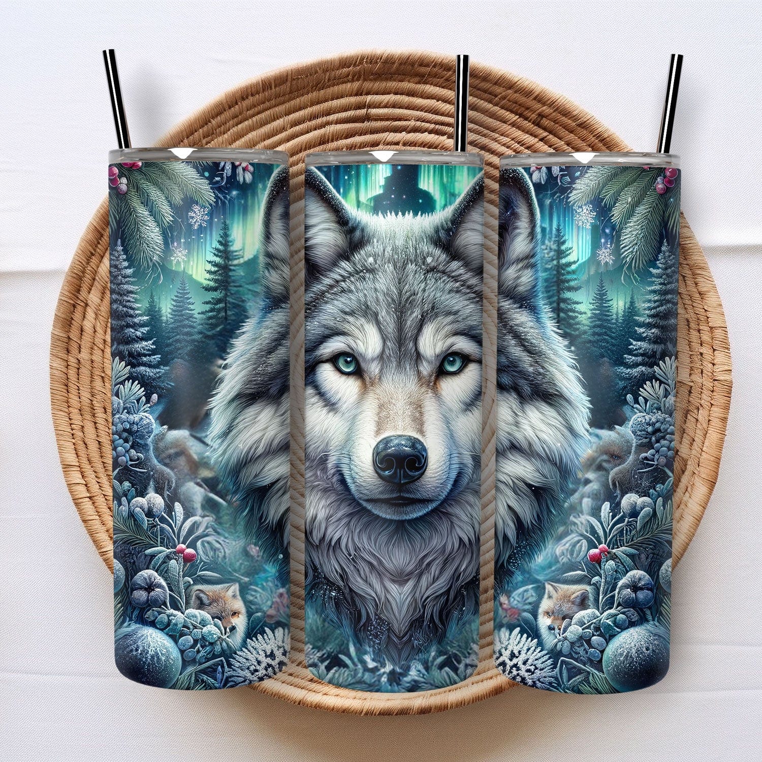 RVS Tumbler 600ml met Wolf Design – Thermosbeker