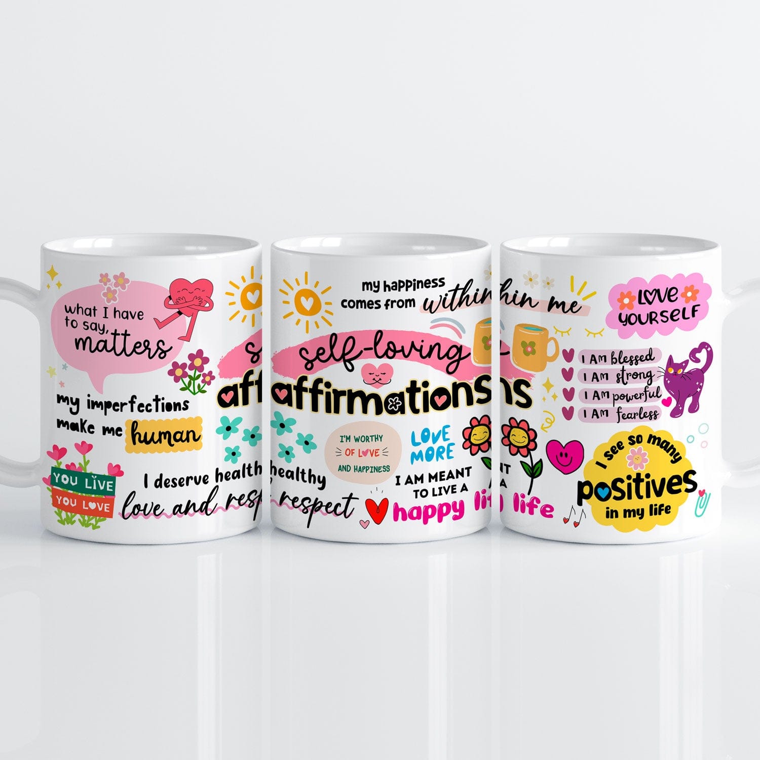 Self Loving Affirmations Mok ✨ – Positieve Spreuken | Keramische Mok 330ml