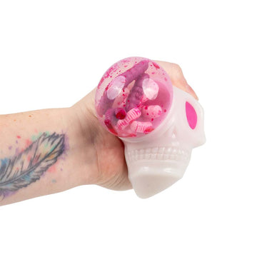 Squeezy Skull Horror 6 cm – Knijpbare Schedel Stressbal – Sensorisch Friemelspeelgoed