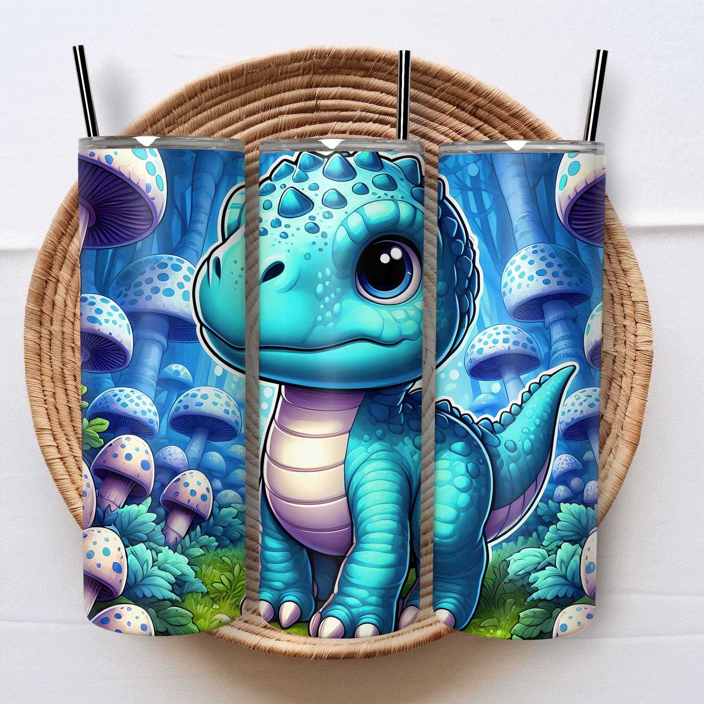 Stoere blauwe dino tumbler