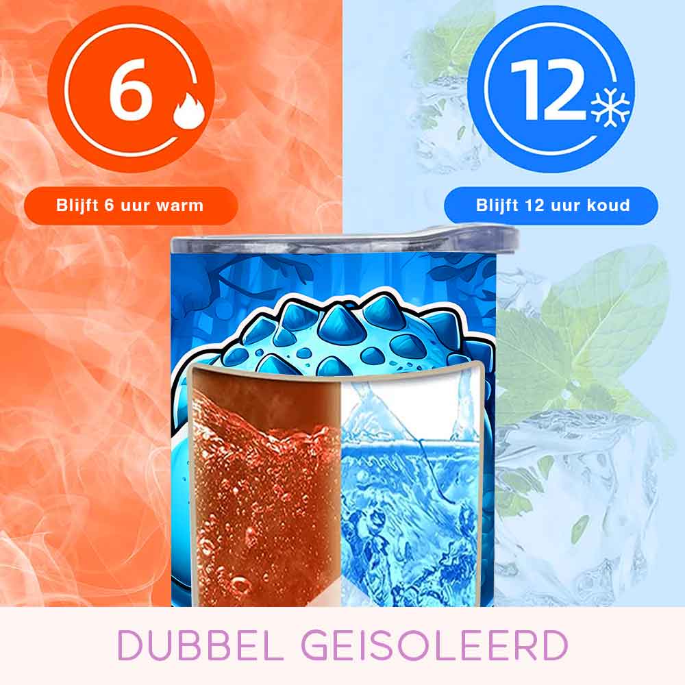Stoere blauwe dino tumbler