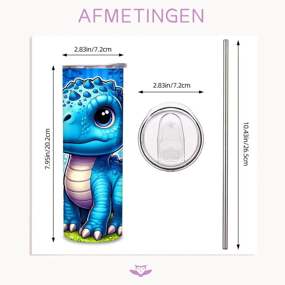 Stoere blauwe dino tumbler