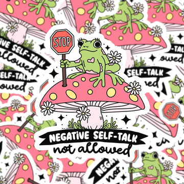 Stop negative self-talk vinyl sticker