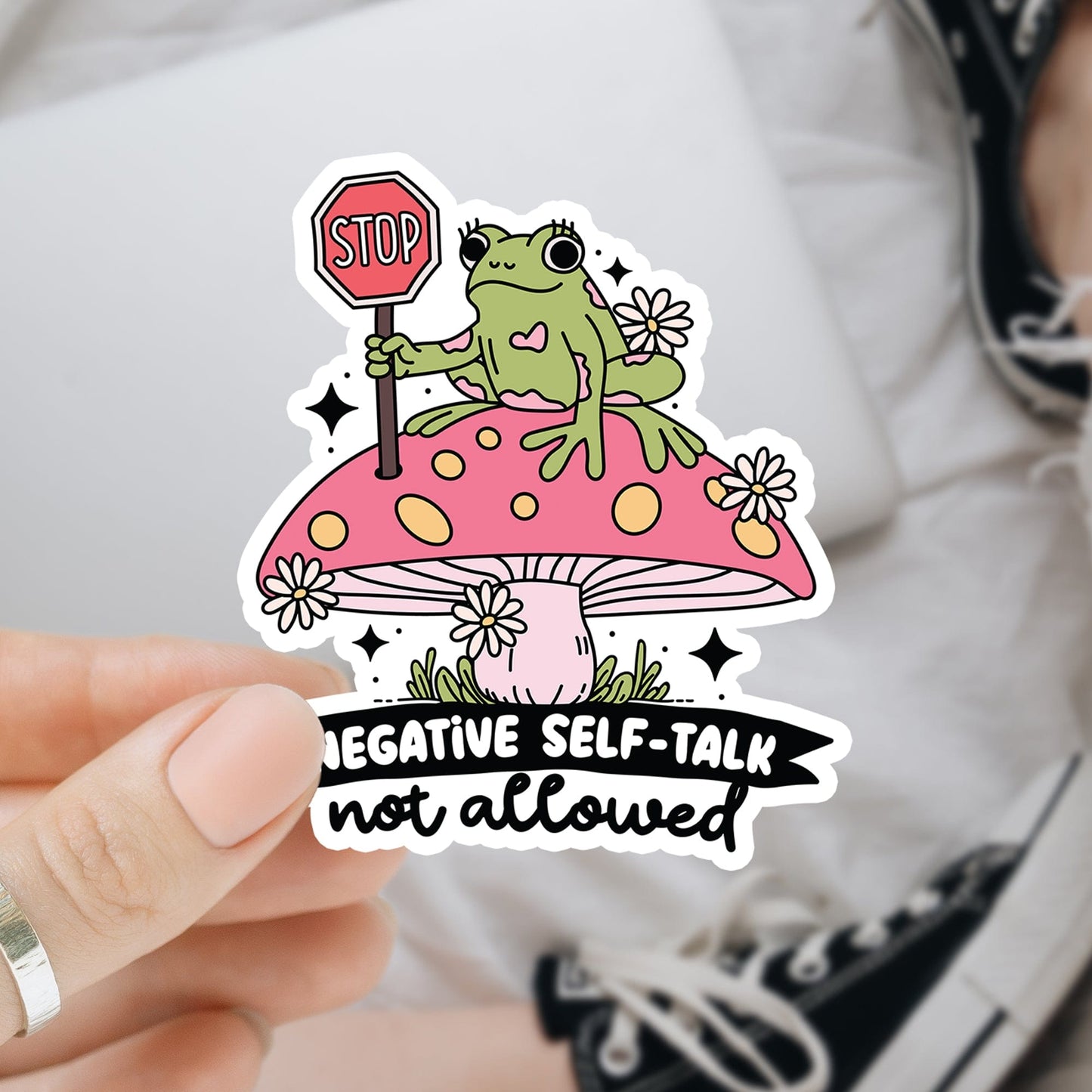 Stop negative self-talk vinyl sticker