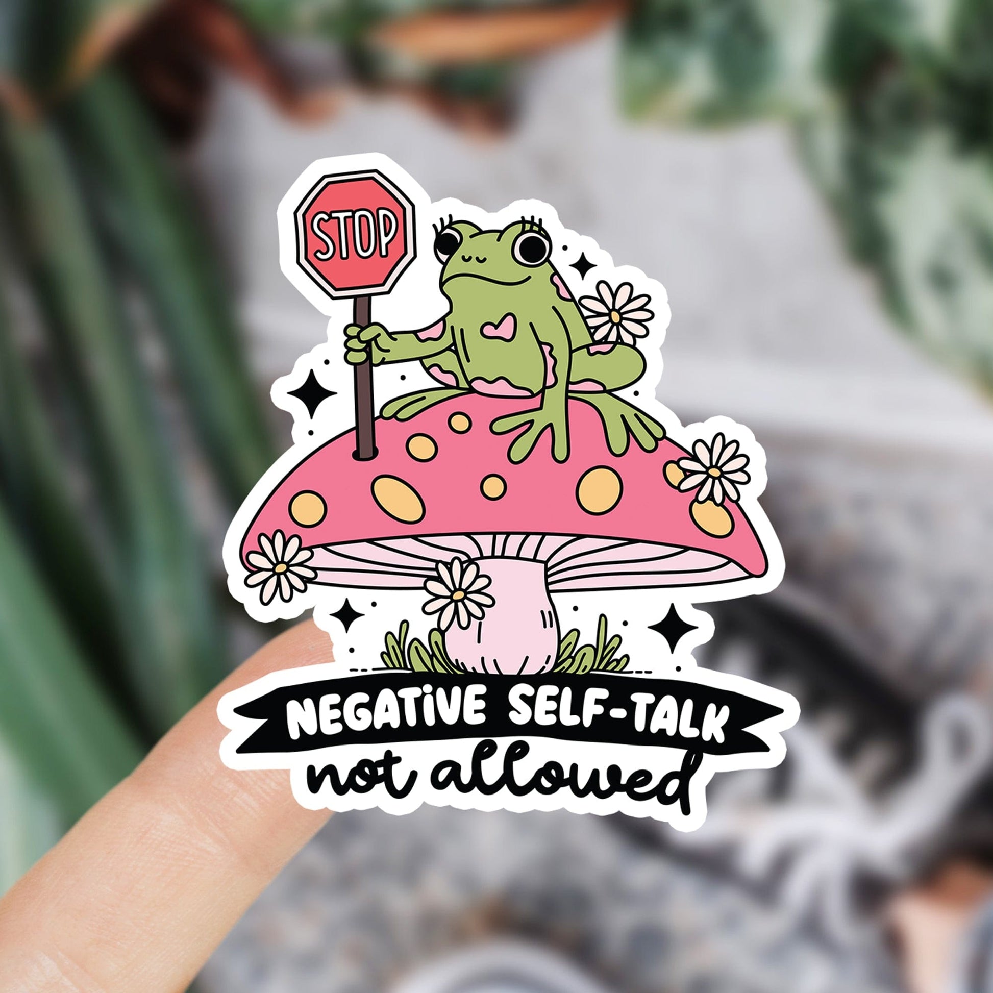 Stop negative self-talk vinyl sticker